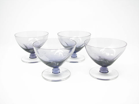 edgebrookhouse - Vintage 1950s Sveldt Violet Purple Footed Champagne Coupe / Sherbet by Imperial Glass-Ohio - Set of 4