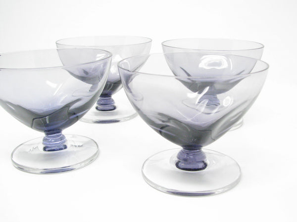 edgebrookhouse - Vintage 1950s Sveldt Violet Purple Footed Champagne Coupe / Sherbet by Imperial Glass-Ohio - Set of 4