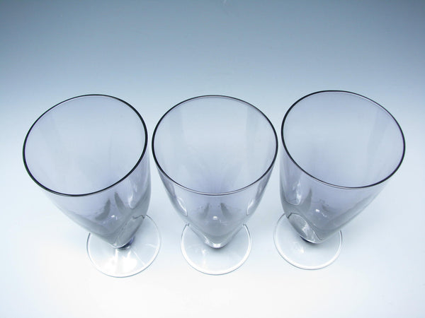 edgebrookhouse - Vintage 1950s Sveldt Violet Purple Footed Iced Tea Glasses by Imperial Glass-Ohio - Set of 3