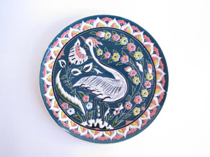 edgebrookhouse - Vintage 1950s Turkish Cini Fb Kütahya Polychrome Hand Painted Ceramic Wall Plate