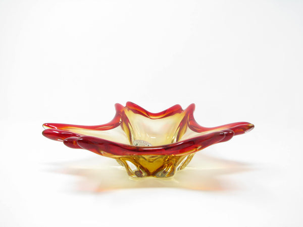 edgebrookhouse - Vintage 1950s Venetian Amberina Red Amber Glass Centerpiece Designed by Jack Blanco For J.I. Co.
