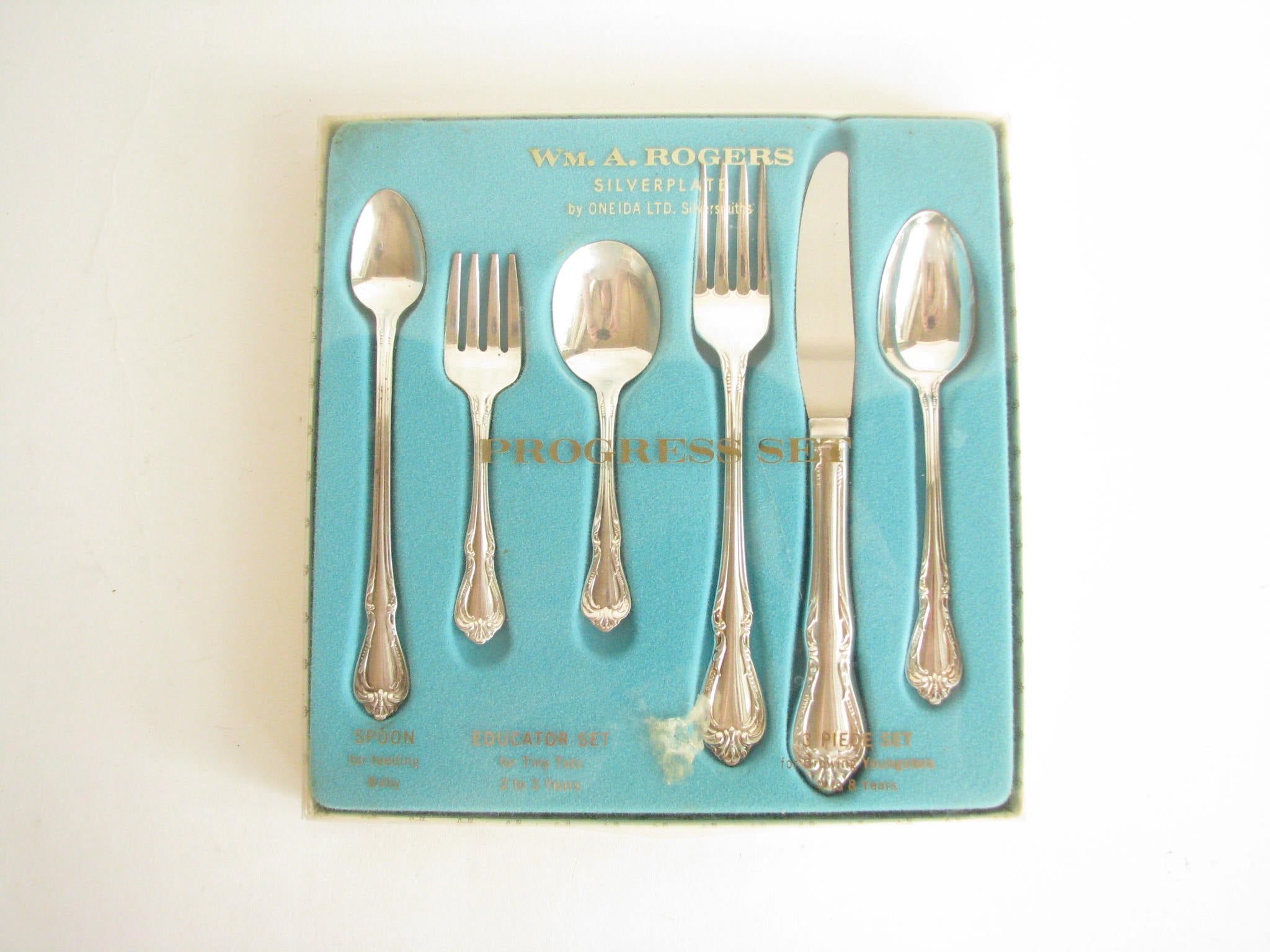 edgebrookhouse - Vintage 1958 Wm A Rogers Oneida Chalice / Harmony Silverplate Children's Progress Flatware Set - 6 Pieces
