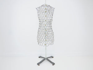 vintage metal dress form Vintage 1960s Industrial "My Double" Adjustable Wire Mesh Dress Form w – edgebrookhouse