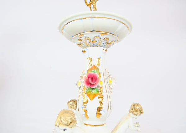 edgebrookhouse - Vintage 1960s Italian Capodimonte 8-Arm Porcelain Chandelier