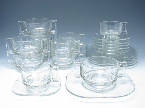 edgebrookhouse - Vintage 1960s Joe Colombo Italora Arno Italy Modernist Glass Breakfast Lunch Set - 24 Pieces