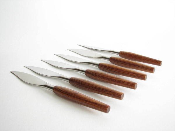 edgebrookhouse - Vintage 1960s Mode Danish Stainless Steel Steak Knife Set by Regent Sheffield - 6 Pieces