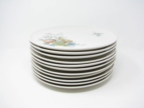 edgebrookhouse - Vintage 1960s Syracuse Carefree Wayside Dinner Plates with Orchard Fruit Pattern - 11 Pieces