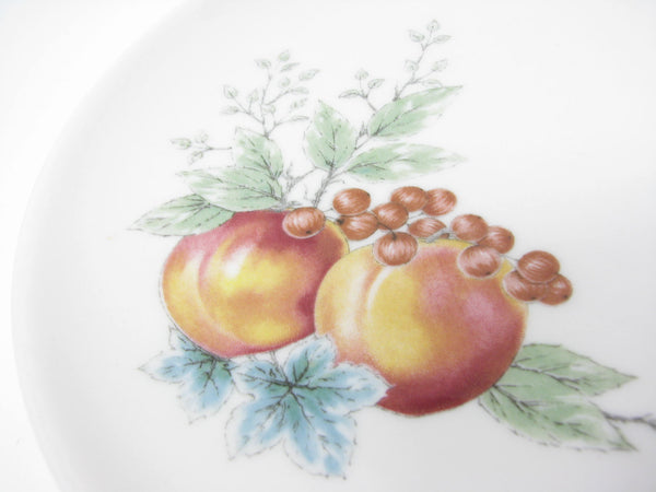 edgebrookhouse - Vintage 1960s Syracuse Carefree Wayside Salad Plates with Orchard Fruit Pattern - 8 Pieces