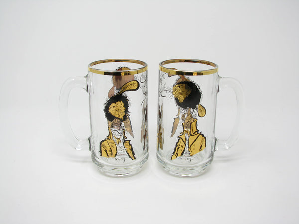 edgebrookhouse - Vintage 1970 Ronald Searle How to Make a Beaver Hat Glass Mugs or Steins for Hudson Bay Company (HBC) - 2 Pieces