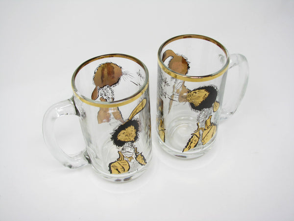edgebrookhouse - Vintage 1970 Ronald Searle How to Make a Beaver Hat Glass Mugs or Steins for Hudson Bay Company (HBC) - 2 Pieces