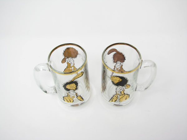 edgebrookhouse - Vintage 1970 Ronald Searle How to Make a Beaver Hat Glass Mugs or Steins for Hudson Bay Company (HBC) - 2 Pieces