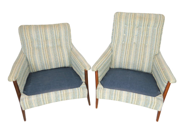 edgebrookhouse - Vintage 1970s Americana Kroehler His and Hers Lounge Chairs - a Pair