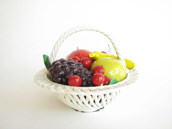 edgebrookhouse - Vintage 1970s Bassano Italy Ceramic Hand-Painted Fruit Basket