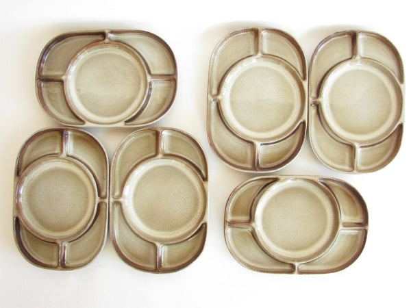 edgebrookhouse - Vintage 1970s Ceramano Germany Pottery Appetizer Plates or Platters - Set of 6