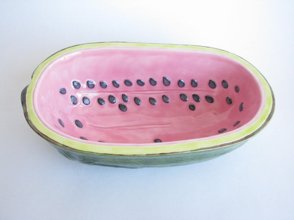 edgebrookhouse - Vintage 1970s Ceramic Watermelon Shaped Serving Bowl