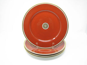 edgebrookhouse - Vintage 1970s Fitz & Floyd Medallion Medaillon d'Or Orange Dinner Plates - Set of 4