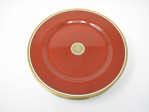 edgebrookhouse - Vintage 1970s Fitz & Floyd Medallion Medaillon d'Or Orange Dinner Plates - Set of 4