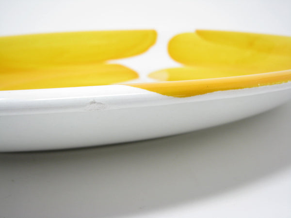 edgebrookhouse - Vintage 1970s Italian Ceramica Castellania Ceramic Oval Platter with Bright Yellow Floral Design