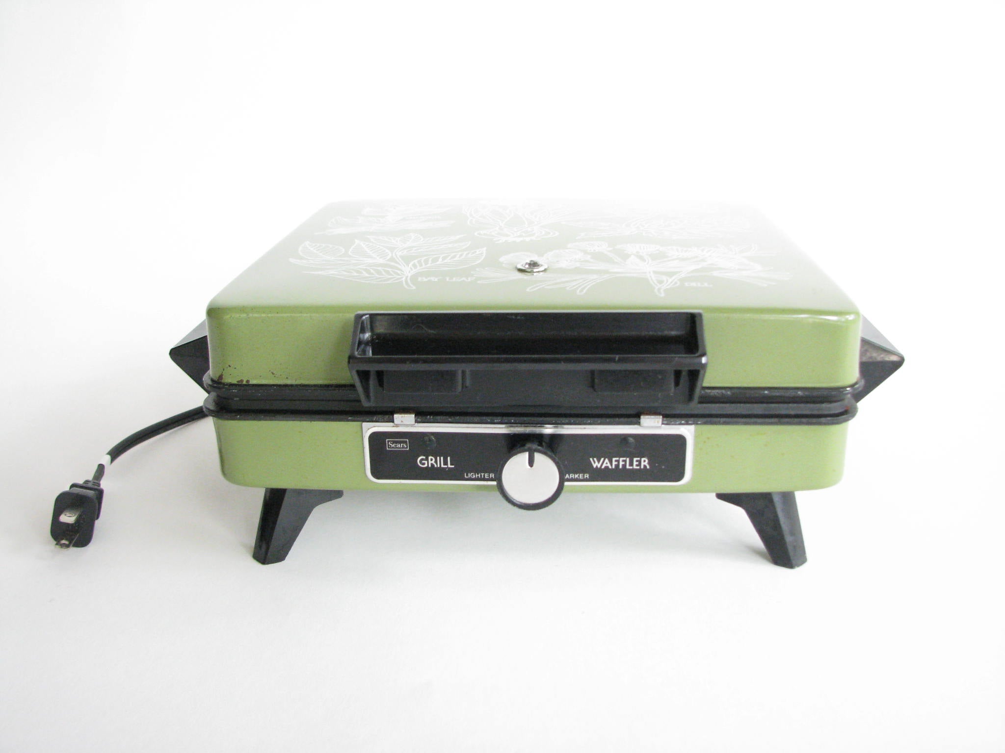 Vintage 1970s Sears Roebuck Waffle Maker and Grill in Avocado