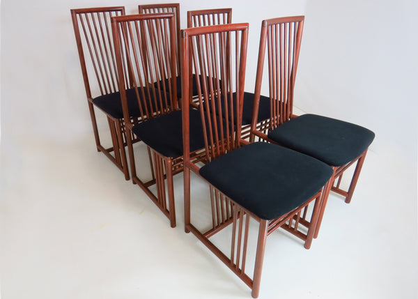 edgebrookhouse - Vintage 1980s A. Sibau Geometric Italian Lacquer Side Dining Chairs - Set of 8
