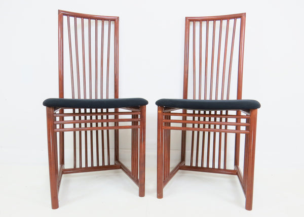 edgebrookhouse - Vintage 1980s A. Sibau Geometric Italian Lacquer Side Dining Chairs - Set of 9