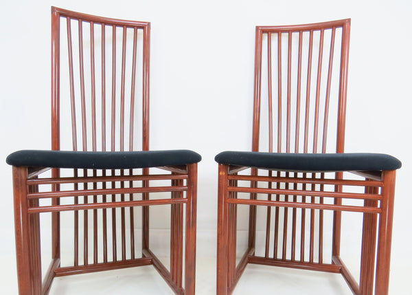 edgebrookhouse - Vintage 1980s A. Sibau Geometric Italian Lacquer Side Dining Chairs - Set of 10