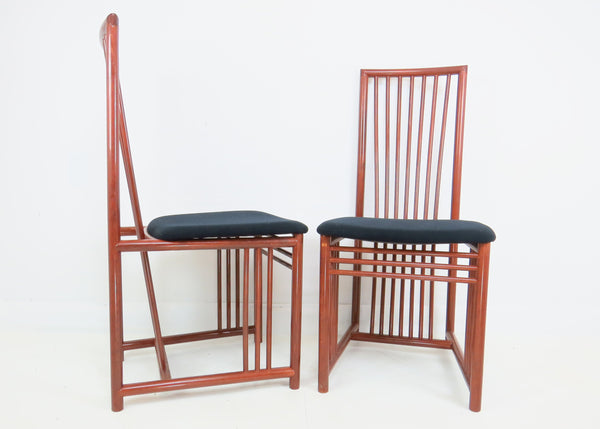 edgebrookhouse - Vintage 1980s A. Sibau Geometric Italian Lacquer Side Dining Chairs - Set of 11