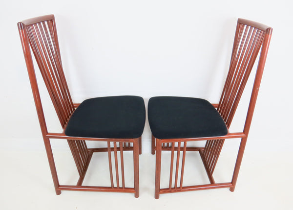 edgebrookhouse - Vintage 1980s A. Sibau Geometric Italian Lacquer Side Dining Chairs - Set of 12