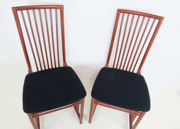 edgebrookhouse - Vintage 1980s A. Sibau Geometric Italian Lacquer Side Dining Chairs - Set of 15