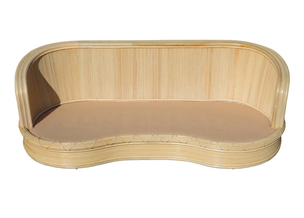 edgebrookhouse - Vintage 1980s Curved Pencil Reed Rattan Sofa in the Manner of Gabriella Crespi