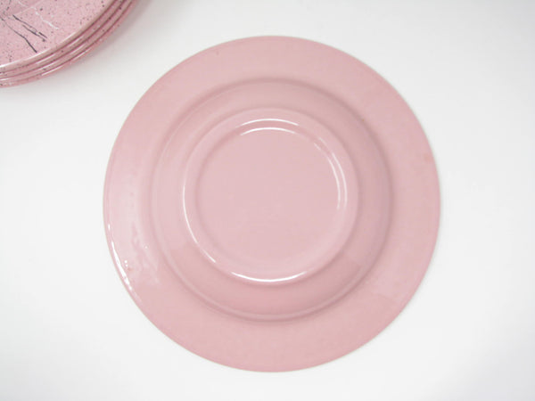 edgebrookhouse - Vintage 1980s Italian Pink Ceramic Rimmed Bowls with Spatter Vein Design - Set of 5