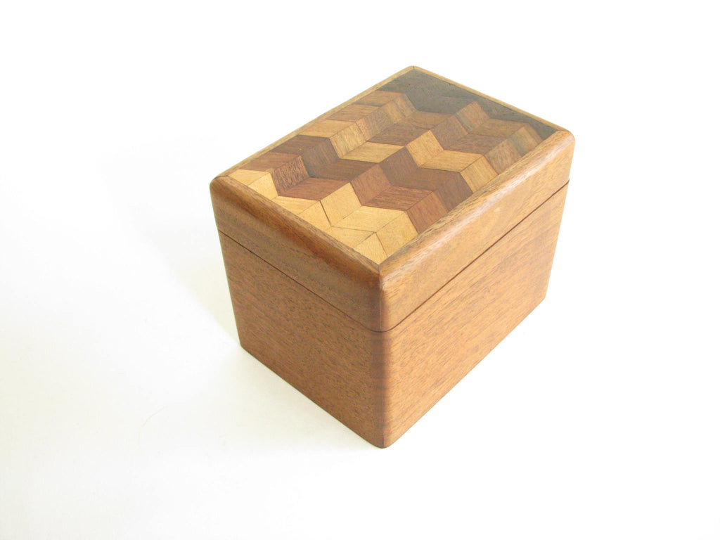 Vintage 1980s Mark Mallia Handcrafted Parquet Wooden Decorative