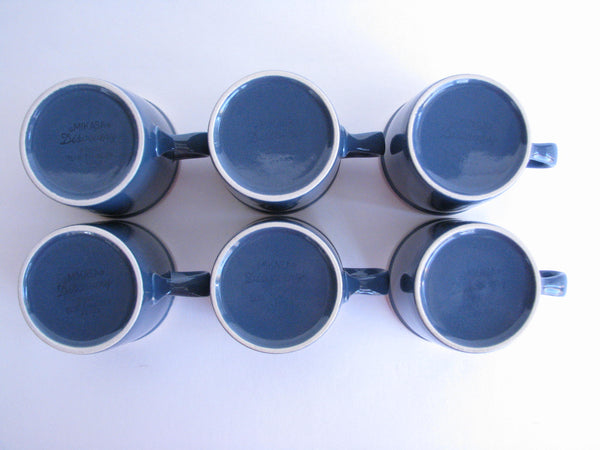edgebrookhouse - Vintage 1980s Mikasa Discovery Blue Thunder Mugs Designed by Ben Seibel - Set of 6