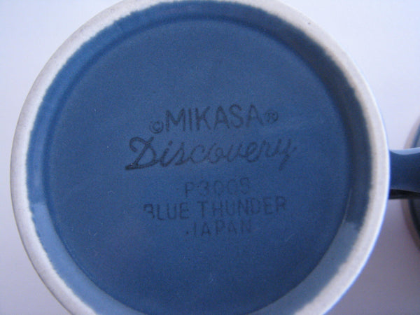 edgebrookhouse - Vintage 1980s Mikasa Discovery Blue Thunder Mugs Designed by Ben Seibel - Set of 6