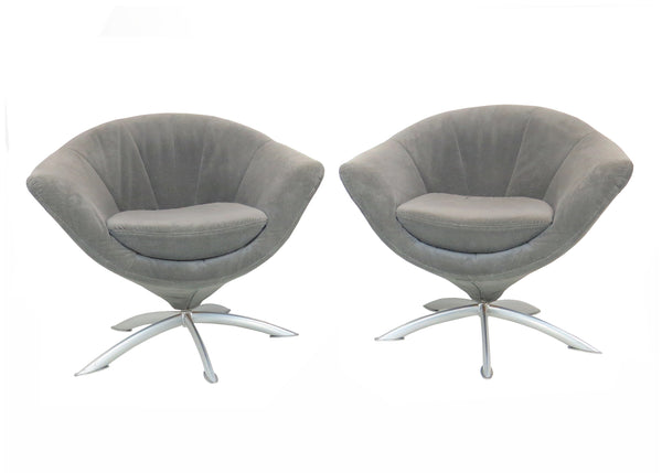 edgebrookhouse - Vintage 1980s Overman Style Swivel Pod / Cone Chairs - a Pair
