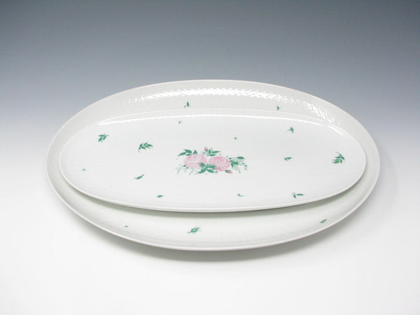 edgebrookhouse - Vintage 1980s Rosenthal Romance Rose Platter and Sandwich Tray - 2 Pieces