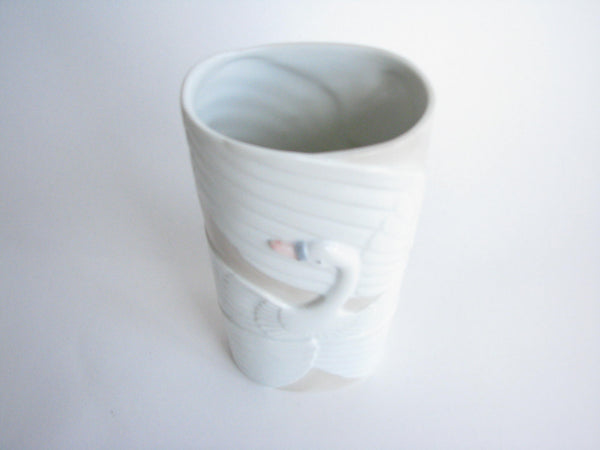 edgebrookhouse - Vintage 1980s Tall Ceramic Vase with Swan Design