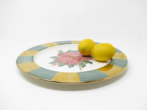 edgebrookhouse - Vintage 1996 Laurie Gates Designs Ceramic Platter with Poinsettia Design