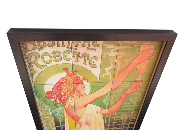 edgebrookhouse - Vintage Absinthe Robette French Spirit Advertising Sign on Tiles