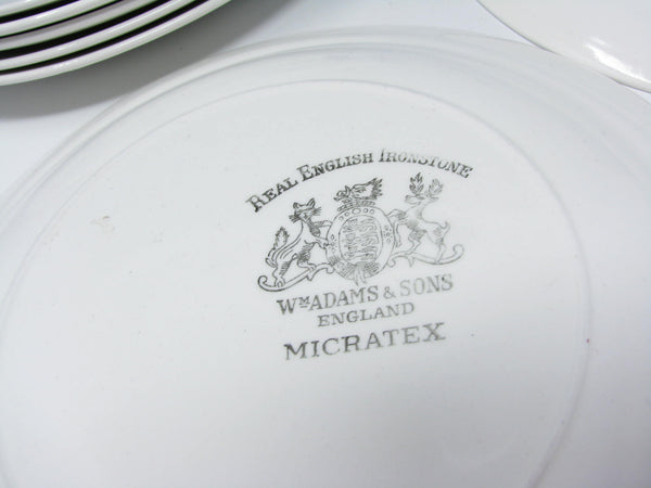 edgebrookhouse - Vintage Adams China Empress White Ironstone Salad Plates Made in England - 7 Pieces
