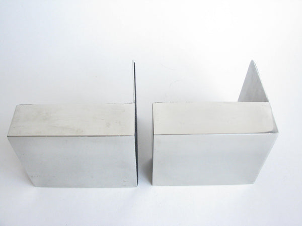 edgebrookhouse - Vintage Aluminum Block Bookends by Smith Metal Arts Company - a Pair