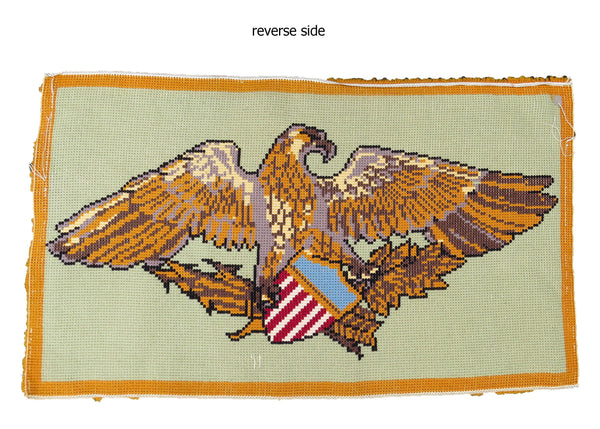 edgebrookhouse - Vintage American Latch Hook Wall Décor / Tapestry Featuring an Eagle With Shield