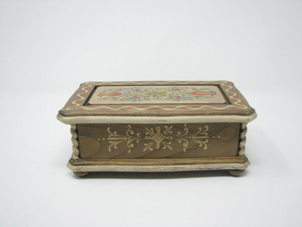 edgebrookhouse - Vintage ANRI Carved Wood Trinket Jewelry Music Box with Reuge Swiss Movement - Le Bleu Danube - Needs Fixing