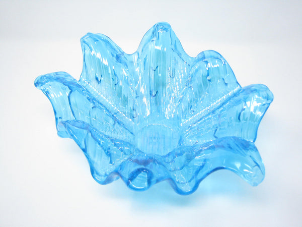 edgebrookhouse - Vintage Antica Cristalleria Italia Hand Blown Glass Turquoise Organic Shaped Bowl