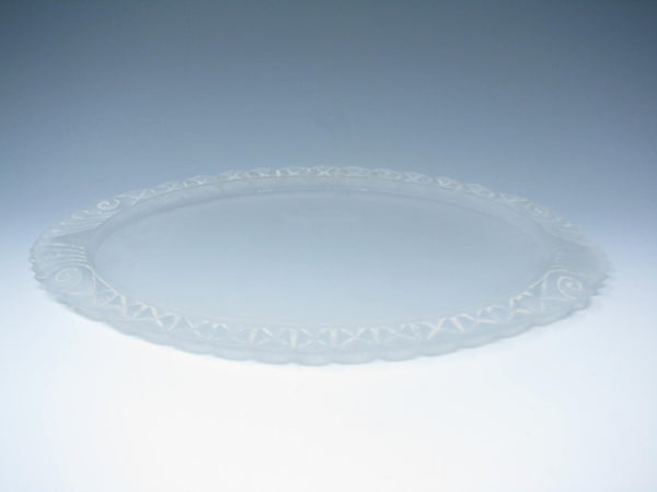 edgebrookhouse - Vintage Antoinette Oval Frosted & Carved Glass Tray