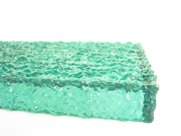 edgebrookhouse - Vintage Aqua Seafoam Green Textured Acrylic Rectangular Serving Tray
