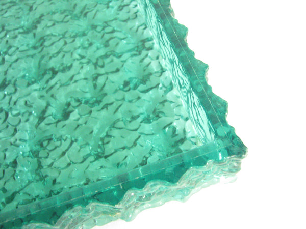 edgebrookhouse - Vintage Aqua Seafoam Green Textured Acrylic Rectangular Serving Tray