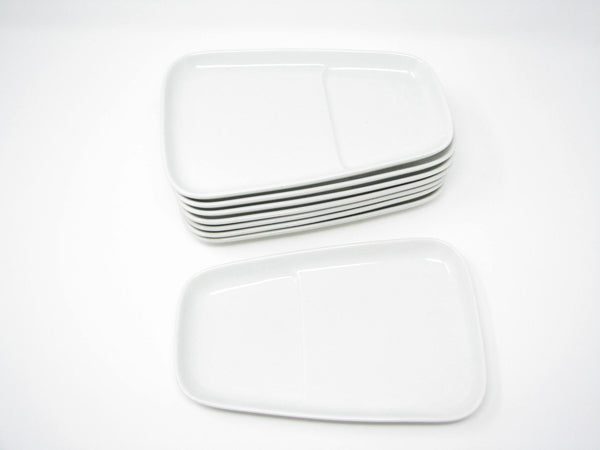 edgebrookhouse - Vintage Arabia Finland White Sectioned Snack or Appetizer Plates - Lot of 8