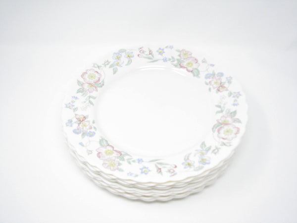 edgebrookhouse - Vintage Arcopal France Champetre Glass Dinner Plates with Floral Design - Set of 10