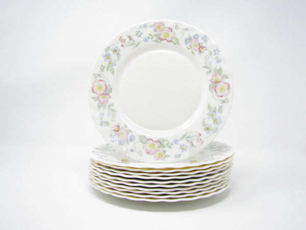 edgebrookhouse - Vintage Arcopal France Champetre Glass Salad Plates with Floral Design - Set of 10